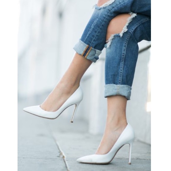 white classic heels